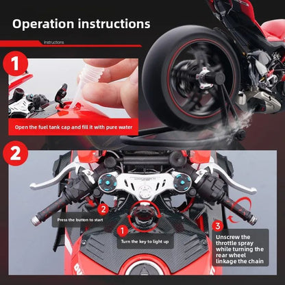 Spray de Fundição 1:6 Ducati V4 Moto Liga Modelo Coleção Miniatura Voiture Ornamento Namorado Presente Decoração de Casa Brinquedo Veículo
