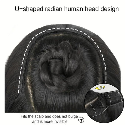 Extensões de Cabelo Sintéticas Longas Onduladas em U com Presilha 16/20/24 polegadas com Tic-Tac para Mulheres Acessórios de Cabelo