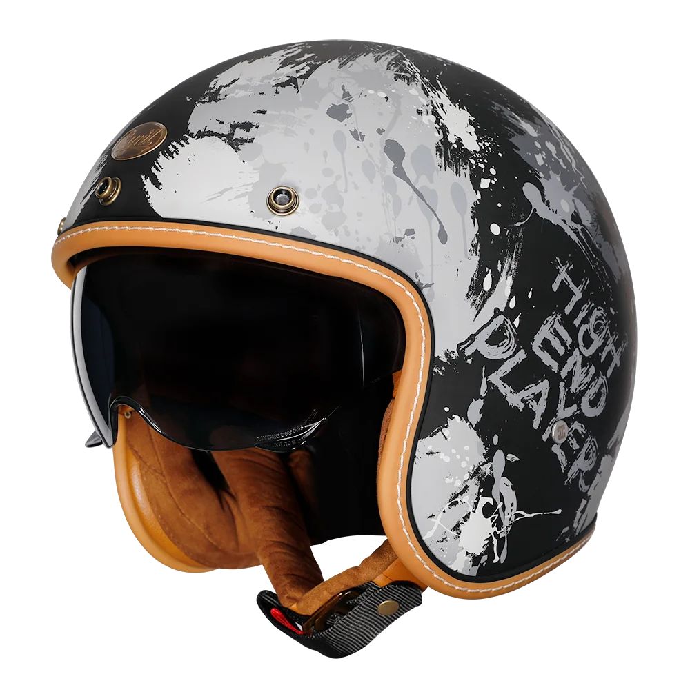 Capacetes Cyril para Motocicletas Acessórios 3/4 Abertos Leves Certificado DOT Segurança Retrô Cascos Moto Capacete
