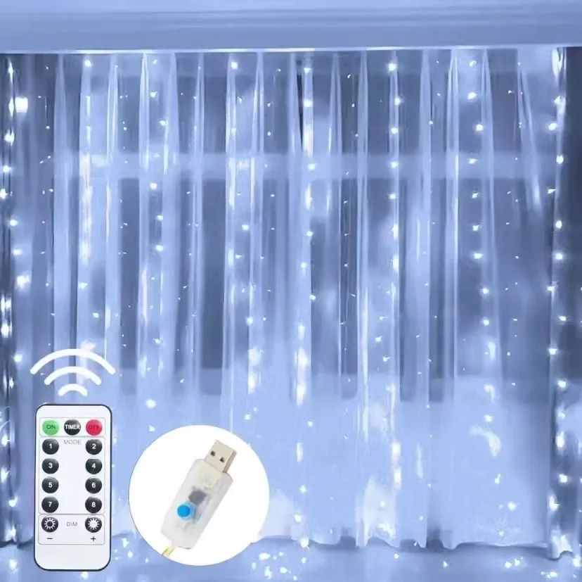 3M LED Curtain Fairy Light Christmas Garland Lamps for Wedding Party Home Decoration