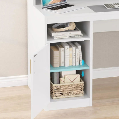 Computer Desk with 3 Drawer & Storage Shelves, Home Office Desk with File Drawer & Cabinet