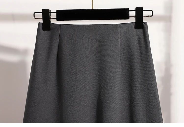 A-Line Mini Skirt High Waist Mid Length Skirts Women's Slimming Black Autumn Elastic Waist Design Solid Color Versatile Skirt