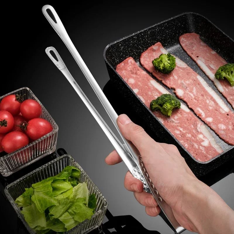 Pinça de Cozinha em Aço Inoxidável Pinça para Churrasco Clipe Pinça de Carne para Churrasqueira Pinça de Cozinha para Utensílios de Alimentos Acessórios de Cozinha
