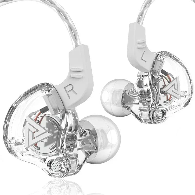 VIKEFON QKZ AK6 Fone de Ouvido Intra-auricular com 6 Drivers Dinâmicos, Headphone com Microfone, Estéreo Esportivo HIFI, Fone de Ouvido Monitor com Subwoofer