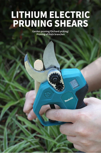 Tesoura Elétrica a Bateria Makita 18V para Poda de Galhos e Folhas em Árvores Frutíferas de Jardim, Podador de Galhos Recarregável