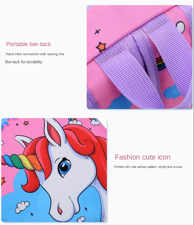 Bolsa Escolar Unicórnio de Desenho Animado para Meninos Meninas, Mochila Escolar de Grande Capacidade, Mochila de Jardim de Infância e Ensino Fundamental, Bolsa Infantil Kawaii