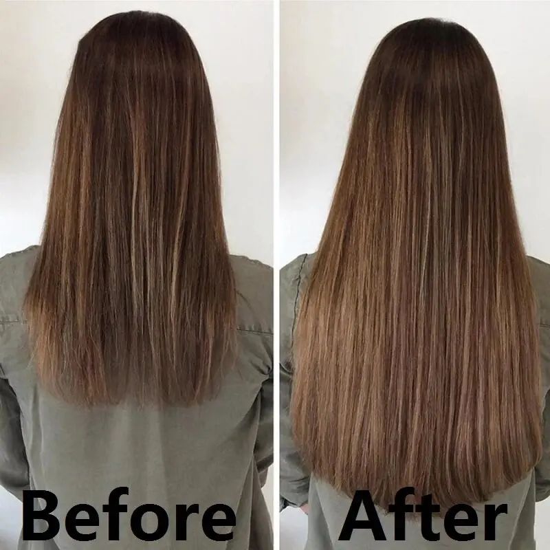 Extensão de cabelo liso longo sintético de 24 polegadas 7pçs/conjunto 16 clipes Penteado Preto Loiro Peruca para mulheres 2026
