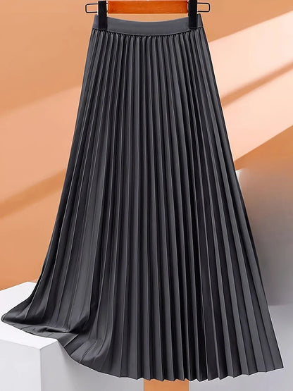 Ladies Fashion Casual Long Skirt Elegant Vintage Pleated Skirts Women Temperament Party Wear Faldas Woman Clothing Streetwear