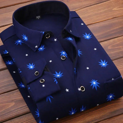 2025 Men's Winter Warm Long Sleeve Plaid Shirts Flannel Fur Lined Thick Formal Shirts Fleece Casual Shirt for Men Dress Shirts