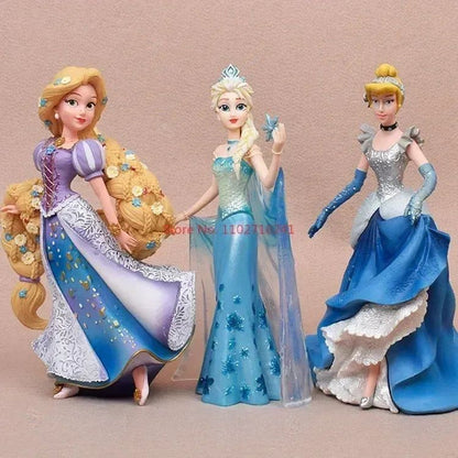 2025 20cm Disney Personagem Frozen Elsa Anna Branca de Neve Rapunzel Boneco de Resina Anime Decoração Modelo Coleção Menina Brinquedos Presente Infantil