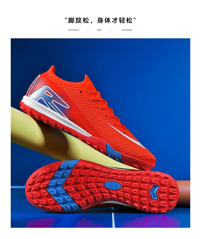 New Men Football Boots Cleats Long Spikes Outdoor Sport Soccer Shoes Adult Training Boys Non Slip Breathable Match Comfortable