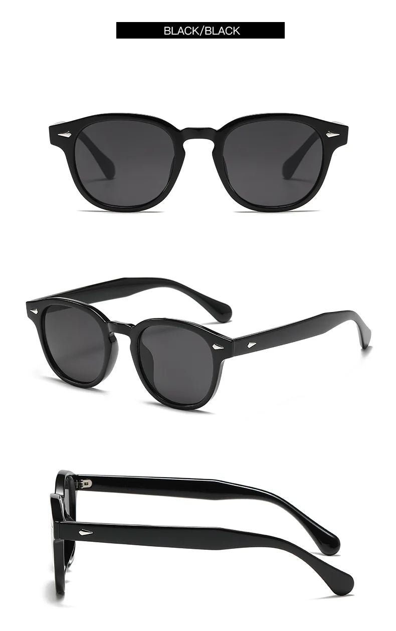 JNPCXI Quality New Retro Round Sunglasses Women Fashion Rivets Decoration Shades UV400 Men Punk Leopard Sun Glasses