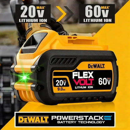 Bateria Original DeWALT 20V/60V 6Ah 9Ah MAX FlexVolt para Ferramenta Elétrica DCB606 DCB205 DCB206 DCB209 DCB182 com Carregador