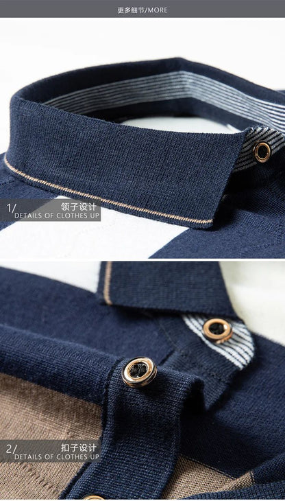 Pop Short Sleeved Men's Polo Shirt, Summer Knitted T-shirt, Short Sleeved Top, Men's