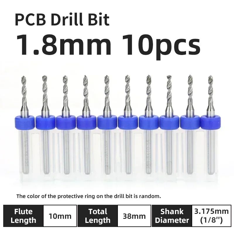Broca PCB 10pcs Conjunto de Brocas Micro Diâmetro de Aço Tungstênio 1/8" Cabo Fixo Mini Broca CNC 0.1-3.175mm