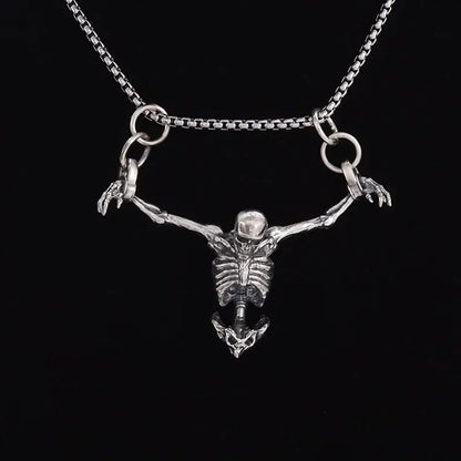 Colar Pingente Ceifador da Morte Gótico Misterioso Diabo Masculino Personalidade Punk Retro Halloween Joias da Moda