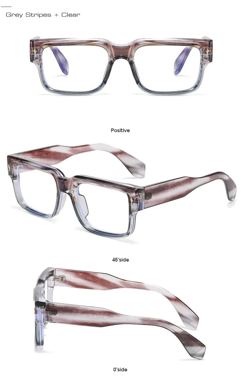 JNPCXI Óculos de Sol Retrô Quadrados Femininos Listras de Leopardo Sombras UV400 Rebites da Moda Masculinos Óculos de Sol Transparentes Gradiente