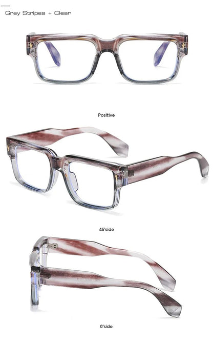 JNPCXI Óculos de Sol Retrô Quadrados Femininos Listras de Leopardo Sombras UV400 Rebites da Moda Masculinos Óculos de Sol Transparentes Gradiente