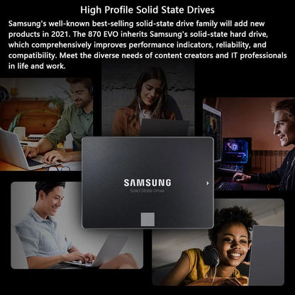 SAMSUNG SSD 870 EVO 1TB 2TB 250GB 500GB Disco de Estado Sólido Interno HDD SATA3 2,5 polegadas para Laptop PC Desktop MLC disco duro