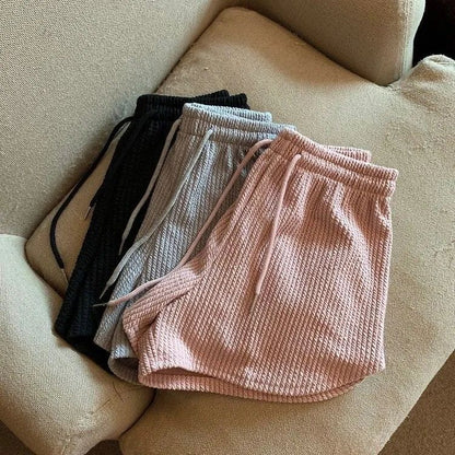 Women Shorts Summer High Elastic Lace Up Drawstring Wide Leg Sweat Short  Shorts for Women  Women Clothing  Womens Shorts