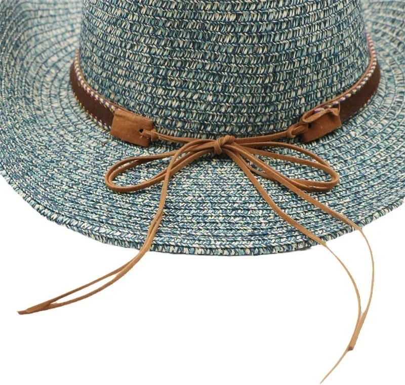 Western Cowboy Hat Summer UV Protection Unisex Vintage Sun Hat for Outdoor Travel Riding New