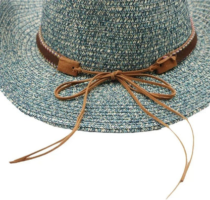 Western Cowboy Hat Summer UV Protection Unisex Vintage Sun Hat for Outdoor Travel Riding New