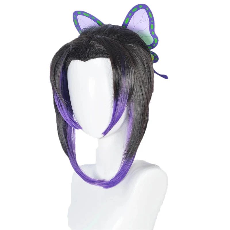 AnimeKochou Shinobu Cosplay Costume  Kochou Uniforms Wigs Hairs Halloween For Kids Adult Cos Party
