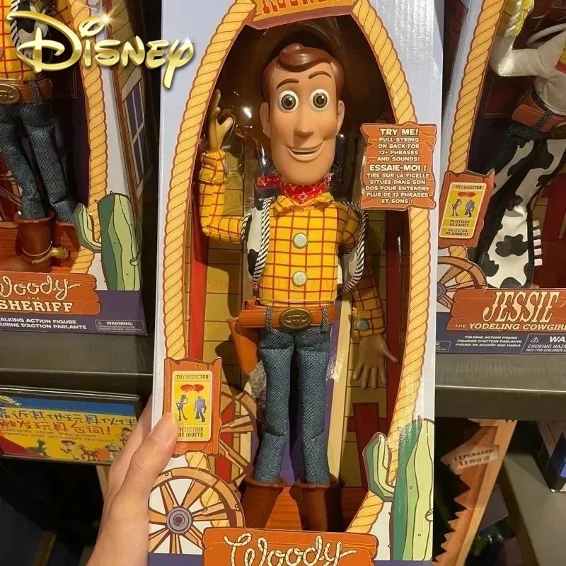 Disney Novo Original 40cm Falando Woody Buzz Figuras de Ação Modelo Toy Story 4 Anime Figuras Decoração Coleção Presente de Natal