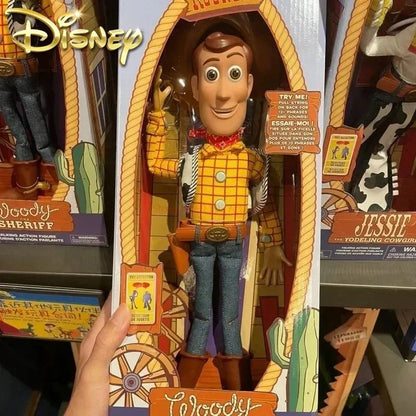 Disney Novo Original 40cm Falando Woody Buzz Figuras de Ação Modelo Toy Story 4 Anime Figuras Decoração Coleção Presente de Natal