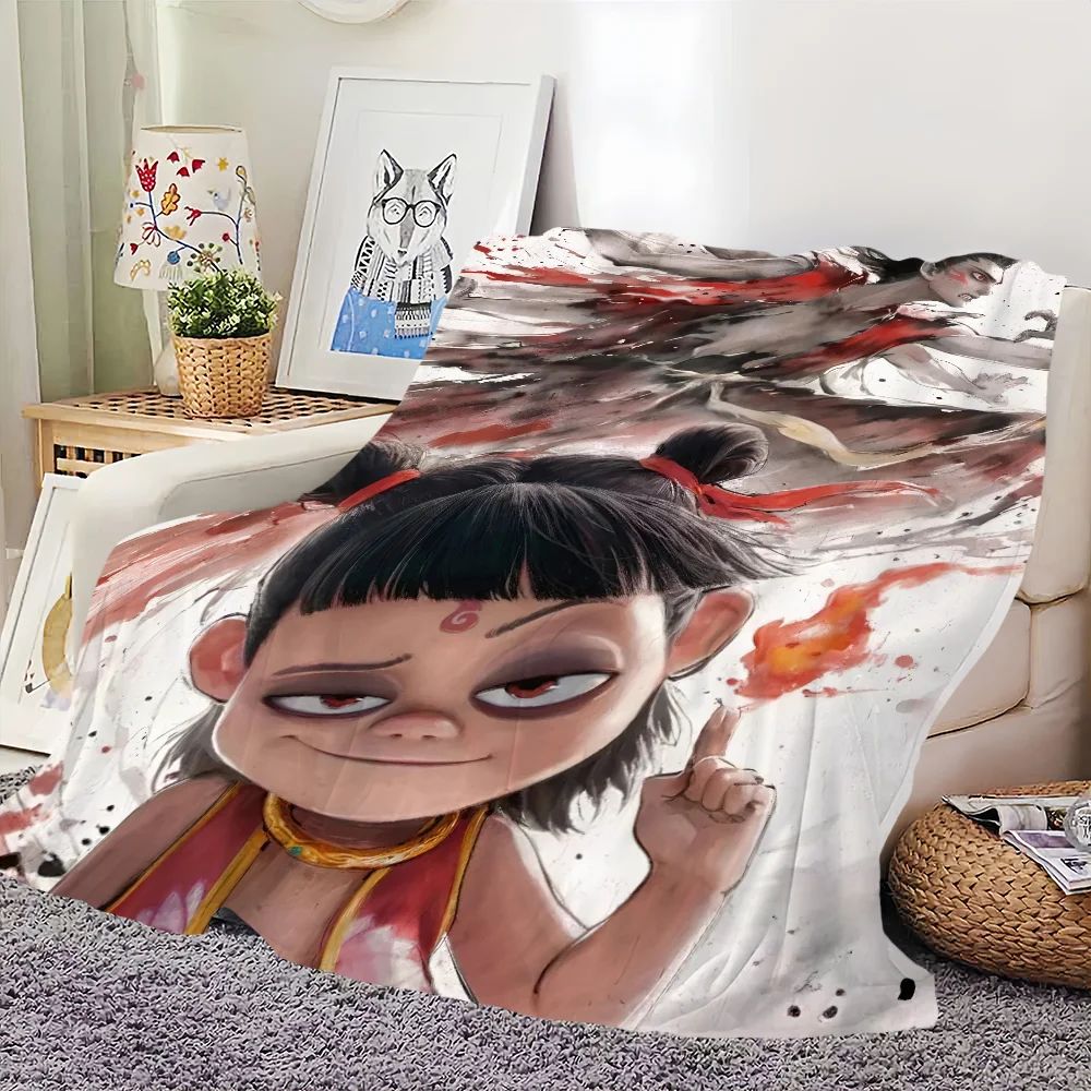 Movie Blanket Skin friendly comfort warm soft plush blanket suitable sofa living room office bedroom NeZha 2