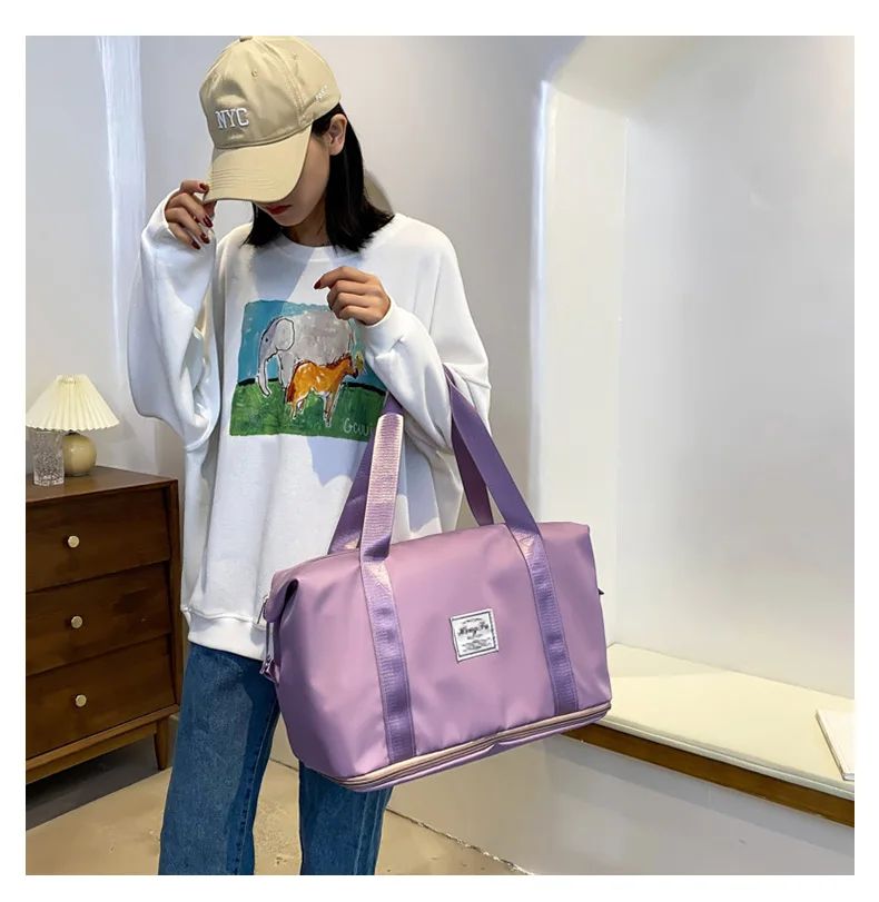 Carry On Travel Duffle Bag Nylon Waterproof Sports Gym Tote Bags for Women Large Capacity Storage Luggage Handbag 2026