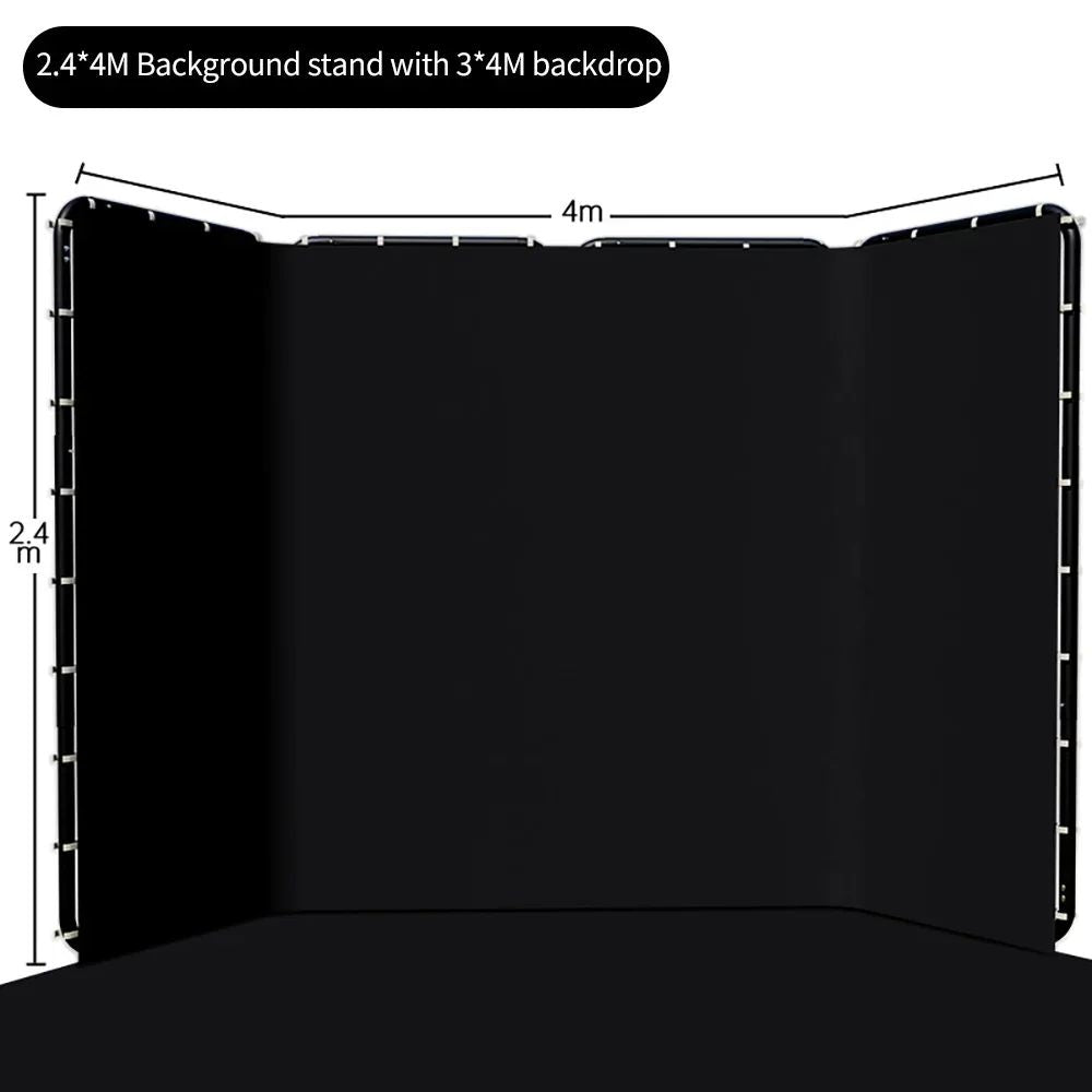 SH 2.4x4M Background Stand Frame With Photography Green Screen Backdrops  Photography Background Support Studio Light Tripod
