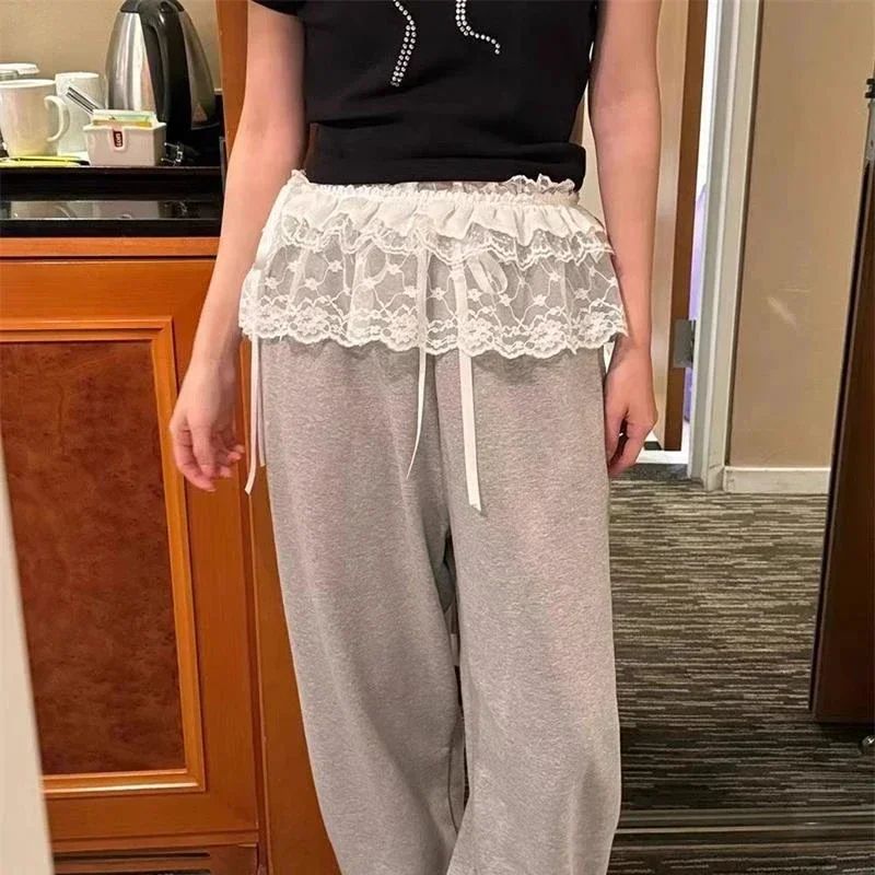 2025 Spring Summer Women Y2K Korean Lace Mini Layered Skirt Streetwear Lace Up Ruffles Harajuku High Waist Pleated Ladies Skirts