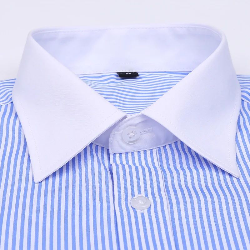 2024 New M~6XL Men's French Cuff Dress Shirt Yellow -White-Purple-Black Long Sleeve Formal Business Buttons Regular Fit Comfort