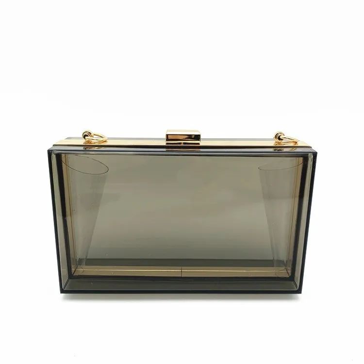 Clear Acrylic Box Evening Clutch Bags Women Boutique Chain Transparent Woman‘s Clutch Bag Purse and Handbags Wedding Party Ins