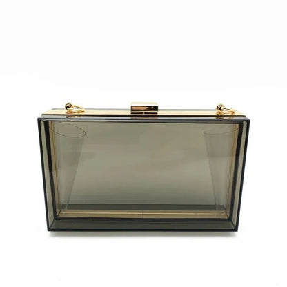 Clear Acrylic Box Evening Clutch Bags Women Boutique Chain Transparent Woman‘s Clutch Bag Purse and Handbags Wedding Party Ins