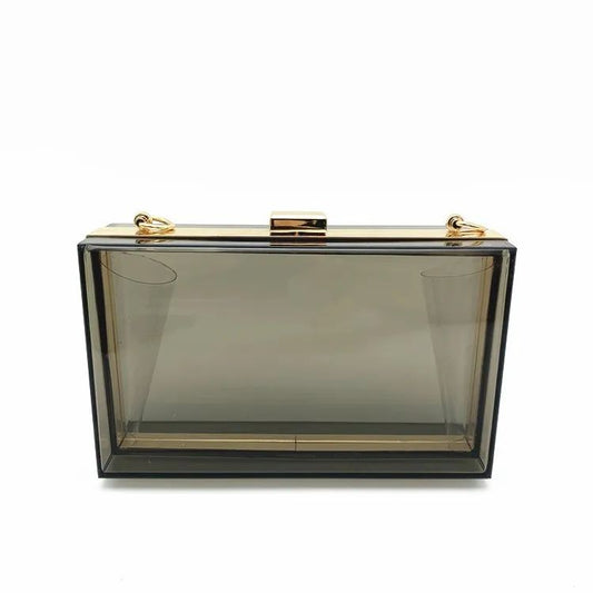 Clear Acrylic Box Evening Clutch Bags Women Boutique Chain Transparent Woman‘s Clutch Bag Purse and Handbags Wedding Party Ins