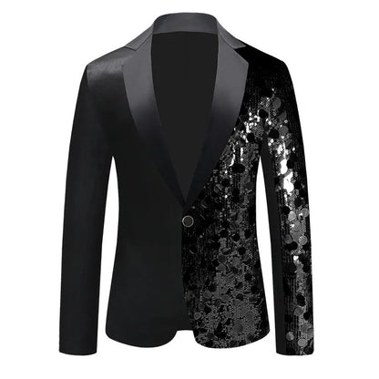 New Men Luxury Sequin Suit Jacket Silver / Gold Fashion Singer Bar KTV Dance Party Stage Performance Dress Blazers Coats