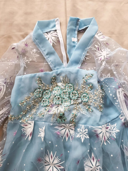 Fashion Girls Dresses Casual Outfit Long Sleeve Hanfu Girl Summer Children Clothes Princess Dress Baby Vestido Kids Tang Costume