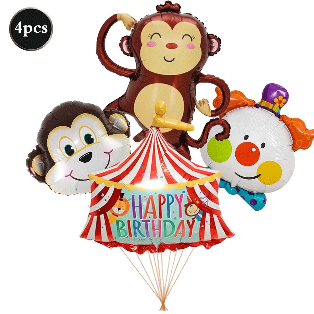 Giant Standing Popcorn Balloon Smiling Clown Foil Balloon for Circus Carnival Theme Party Birthday Christmas Decoration Supplies