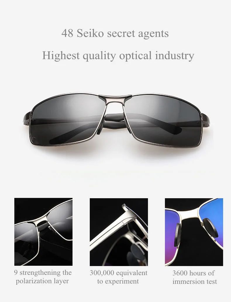 AORON Alloy Men Polarized Sunglasses Women Male Luxury UV400 Goggles Brand Design Metal Frame Glasses Driving
