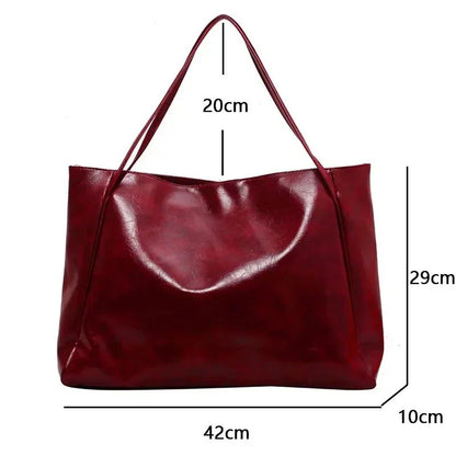 Large women's bag Fashion Underarm Pouch Large Capacity Soft Pu Leather Shoulder Bag Retro Crossbody Bag Casual Portable Bucket