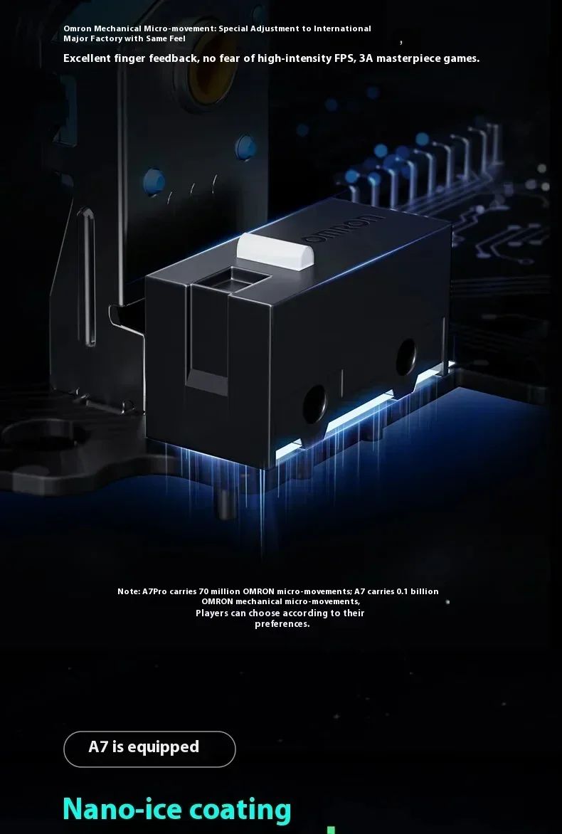 Mouse sem fio MCHOSE A7 Pro Ultra Tri-Mode para jogos E-sports PAW3950 Leve 42000dpi 8K Baixa Latência Ergonômico 500mAh