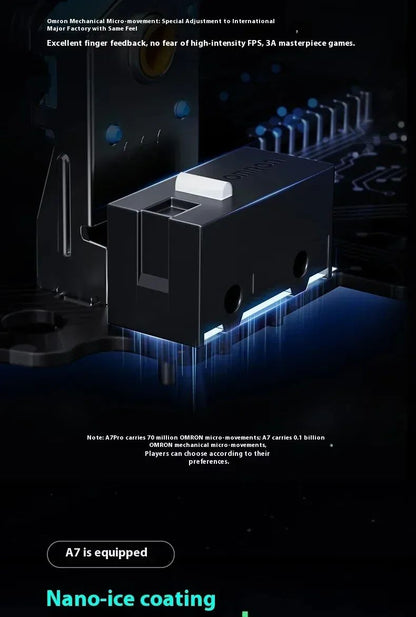 Mouse sem fio MCHOSE A7 Pro Ultra Tri-Mode para jogos E-sports PAW3950 Leve 42000dpi 8K Baixa Latência Ergonômico 500mAh