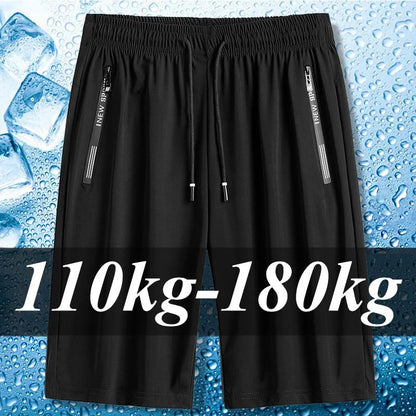 Men Plus Size Casual Shorts 6XL 7XL Big Size Gym Shorts Men Ice Silk Stretchy Summer Beach Short Pants Quick Dry Breathable