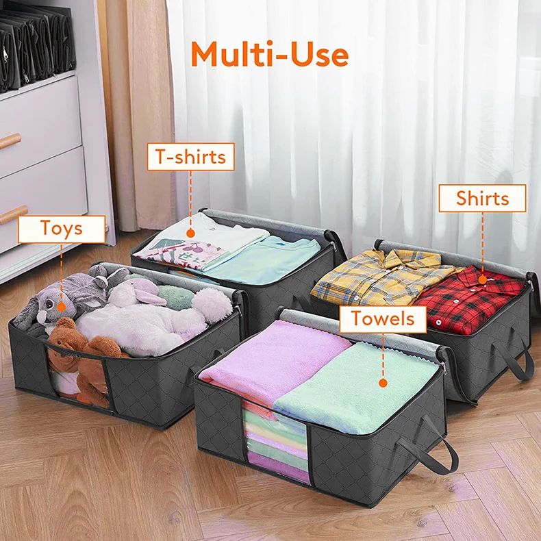 Large Capacity Clothes Storage Bag Foldable Blanket Storage Bags Storage Containers for Organizing Bedroom Closet Clothing