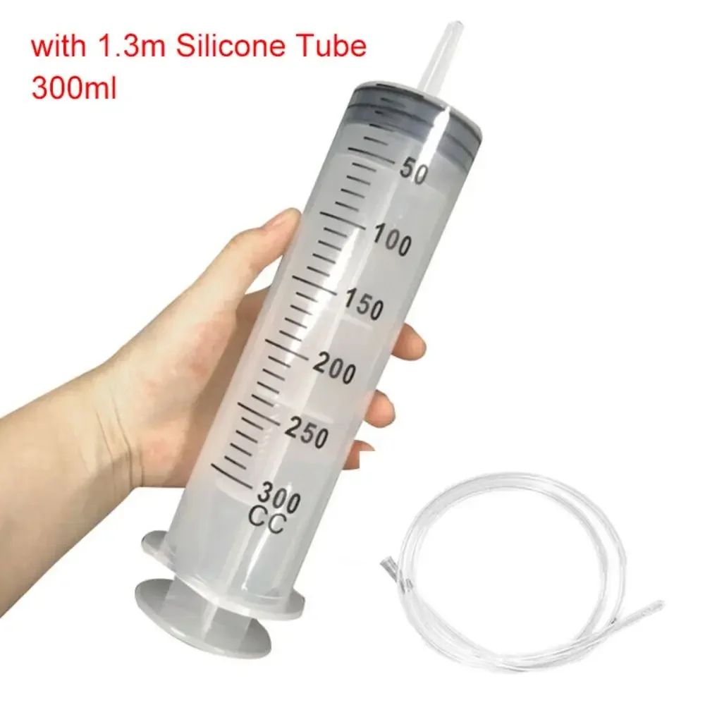 1 seringa de grande capacidade de 150ml-500ml, bomba reutilizável, medição, tubo de 1,3m, alimentação, tinta, seringa grande, nutrientes hidropônicos