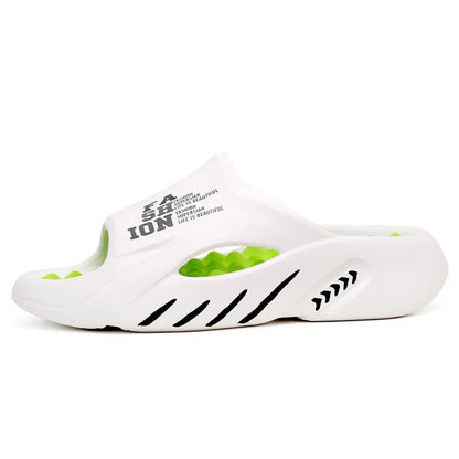 Comwarm New Men Massage Slippers Slides Indoor Outdoor Sandals Beach Casual Shoes Comfortable Sole Men's Slippers Big Size 38-47