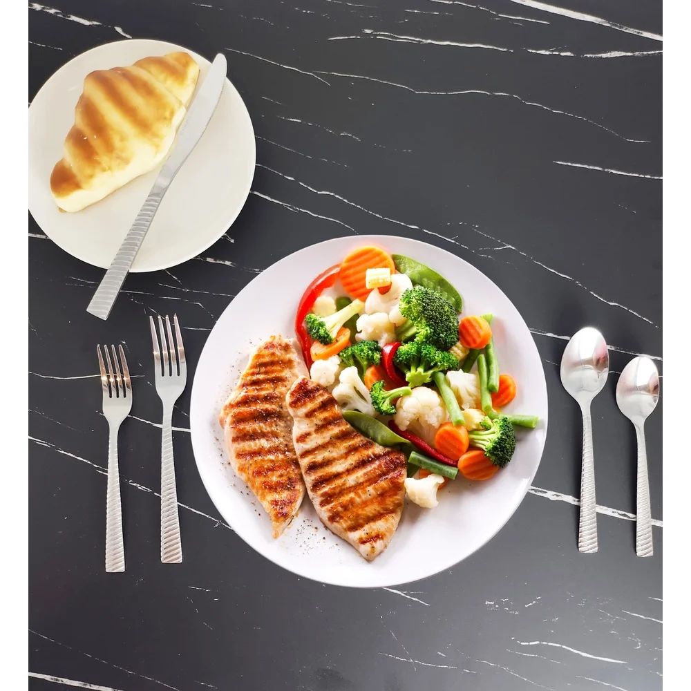 Conjunto de talheres de aço inoxidável de 20 peças para 4 pessoas, utensílios de cozinha ergonômicos, próprios para lava-louças, perfeitos para casa, refeições, acampamento, piqueniques