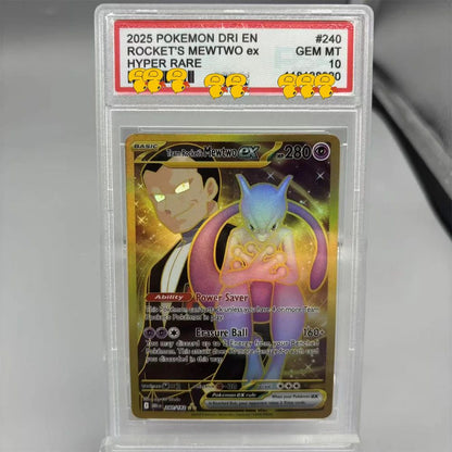 DIY PTCG Rating Card Collection Card 2021 SWSH FA/RAYQUAZA V MEWTWO ex Copy 10Points Rating Card Anime Game Gift